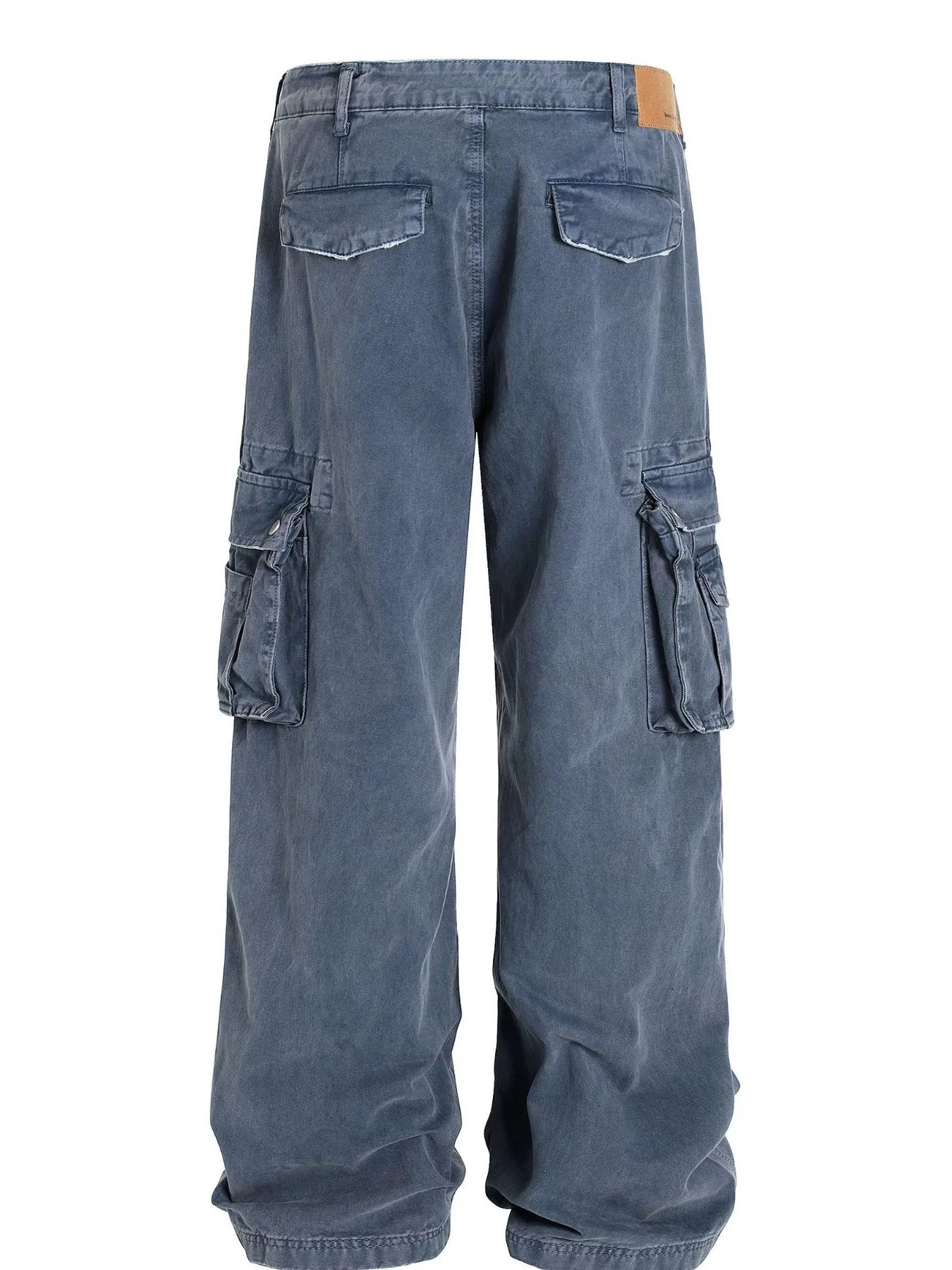 Men's Wide-Leg Cargo Jeans with Side Pockets