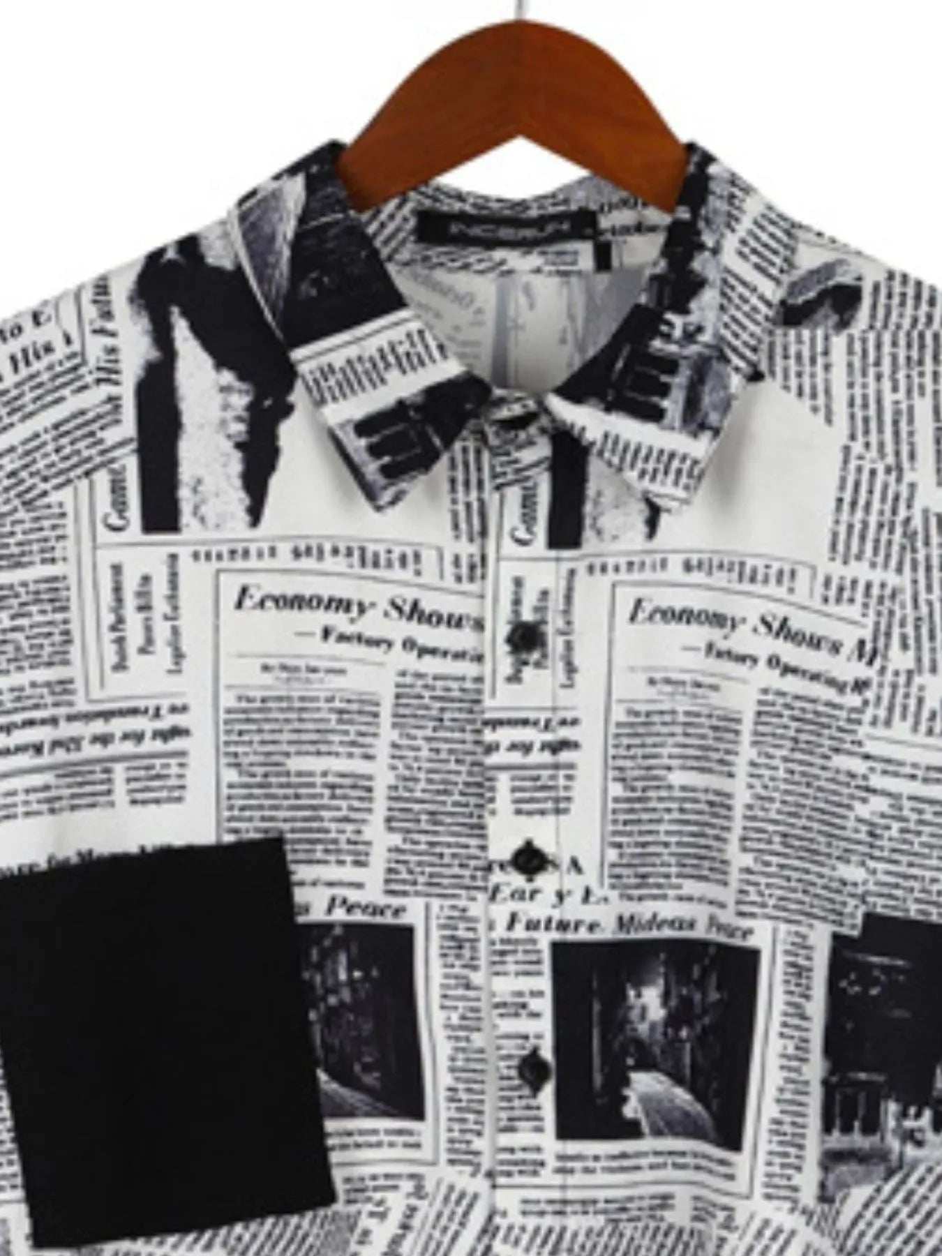 Men's Full Size Contrast Sleeve Button-Up Shirt Plus Size