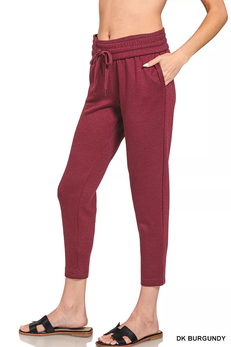 Zenana Scuba Capri Sweatpants with Pocket