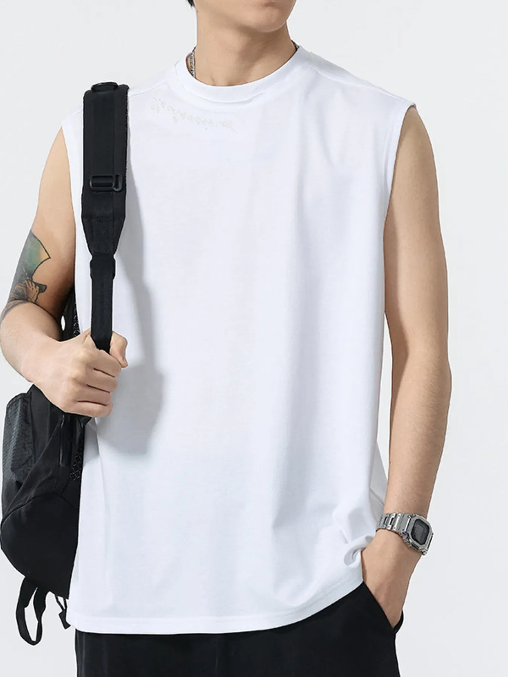 Men's Plus Size Round Neck Tank