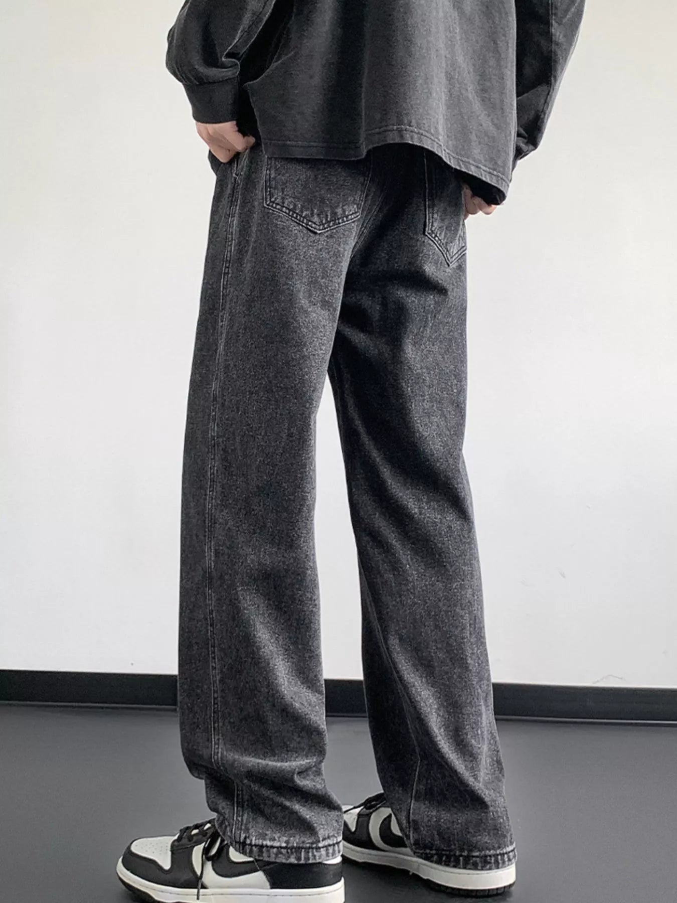 Men's Full Size Wash Loose Fit Jeans Plus Size