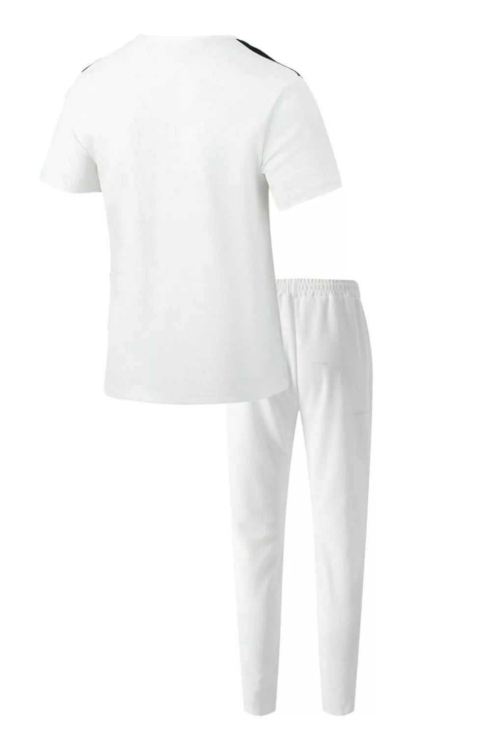 Men's Full Size Lace-Up Front Top and Pants Casual Set Plus Size