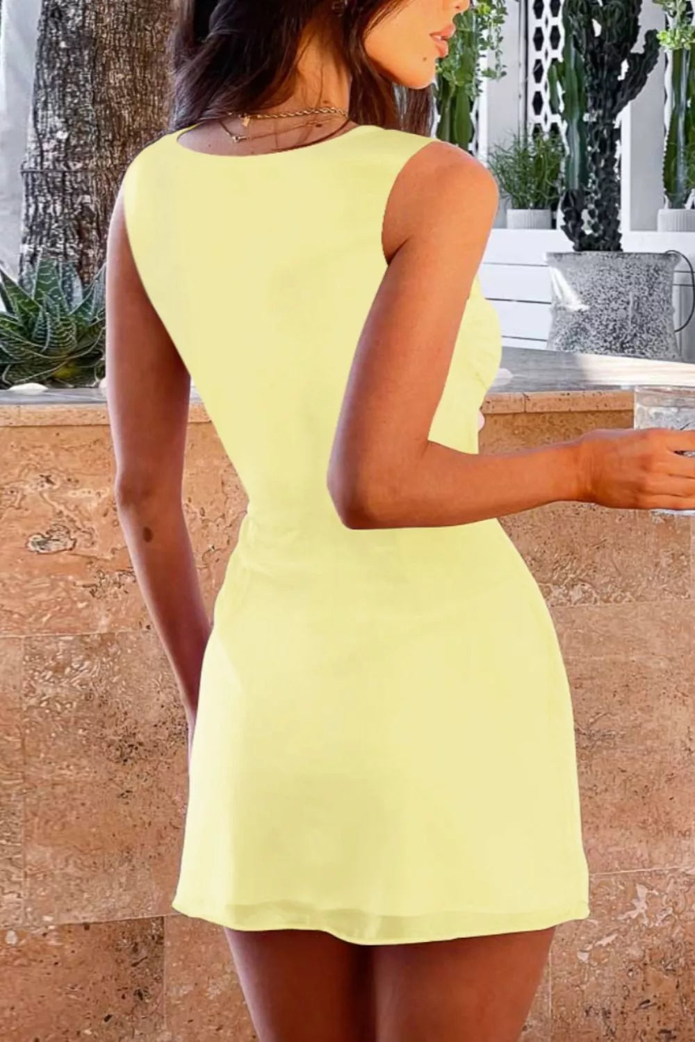 Square Neck Sleeveless Mini Dress