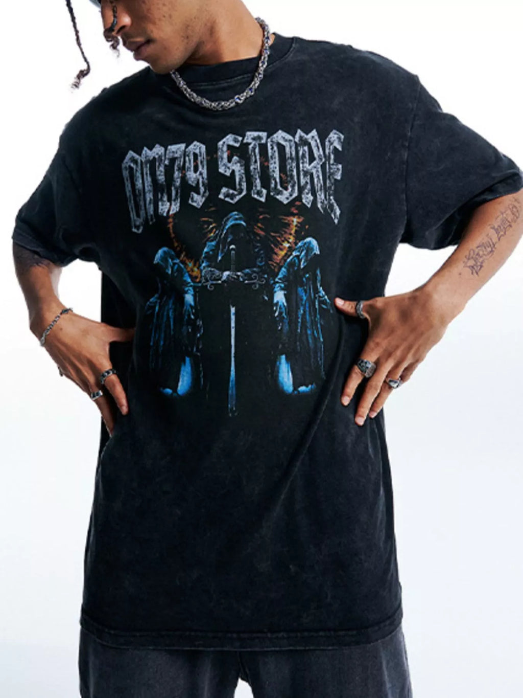Men's Graphic Round Neck Short Sleeve T-Shirt
