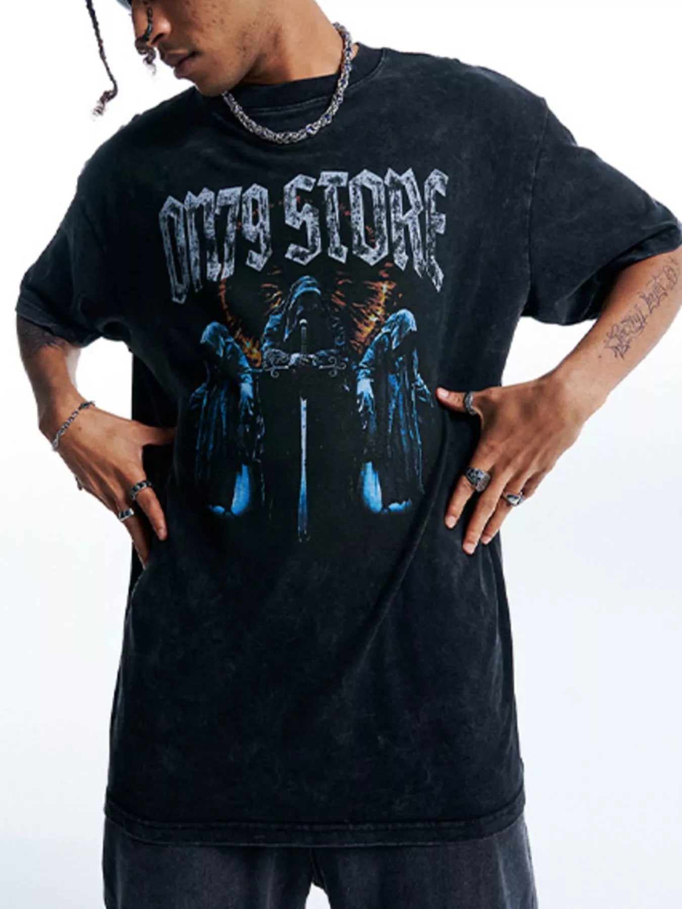 Men's Graphic Round Neck Short Sleeve T-Shirt