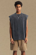 Men's Washed Round Neck Tank