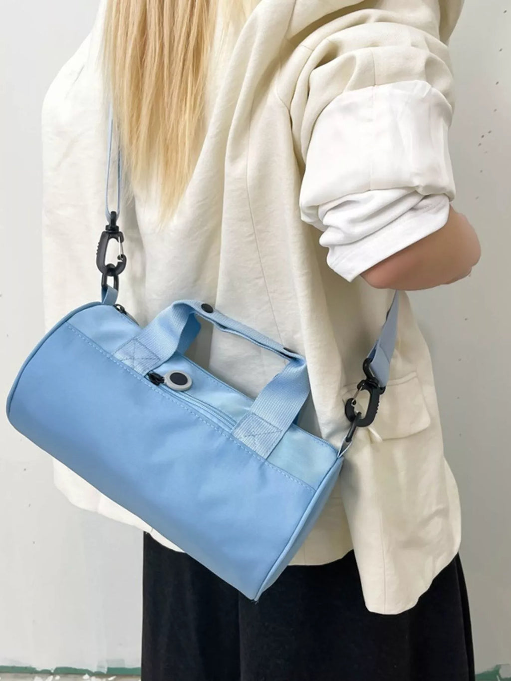 Adjustable Strap Barrel Crossbody Bag