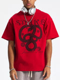 Men's Snake Graphic Round Neck T-Shirt