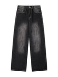 Men's Vintage Washed Wide Leg Denim Jeans