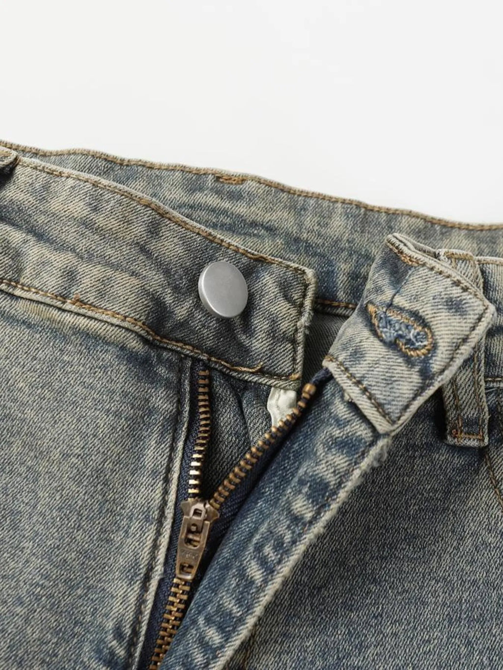 Men's High Waist Straight Leg Cargo Jeans