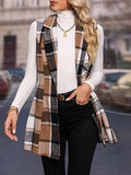 Plaid Button Up Vest Coat