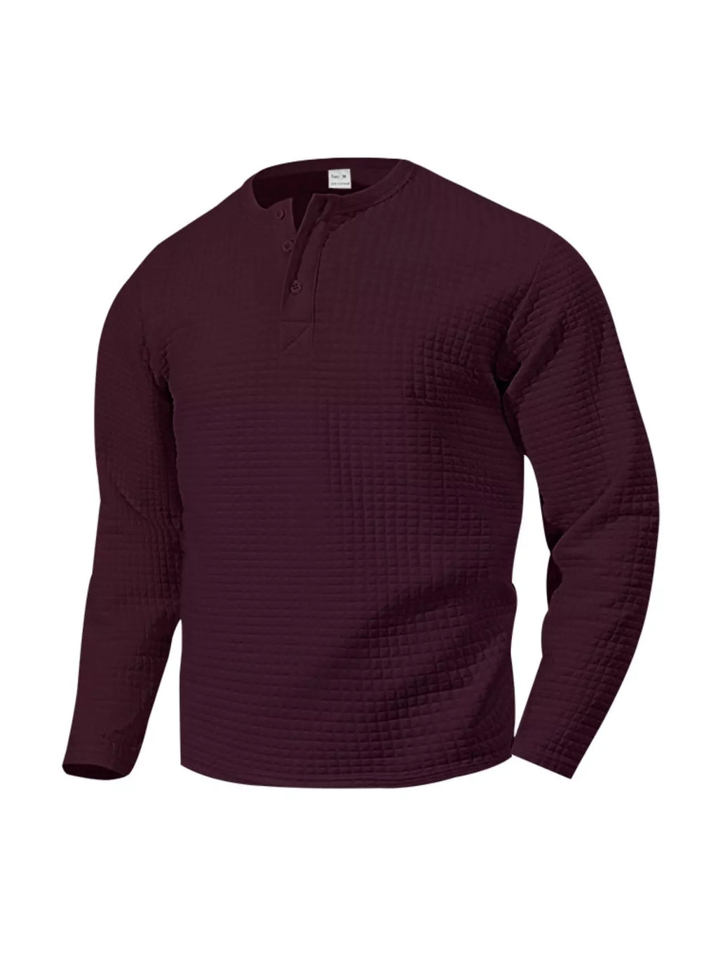 Men's Plus Size Casual Waffle Knit Henley T-Shirt