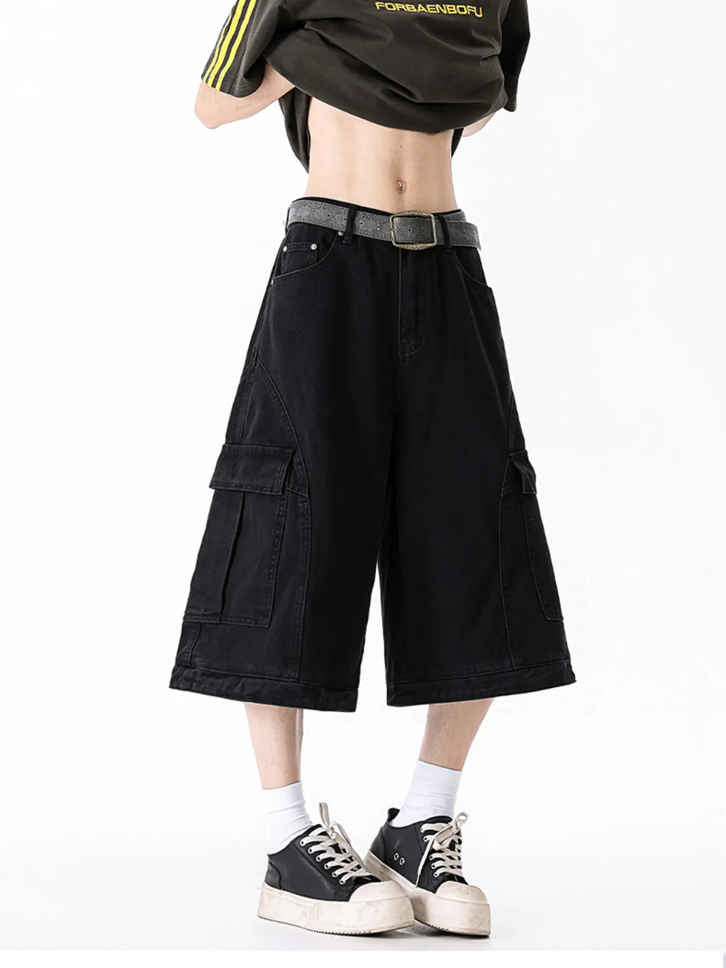 Men's Full Size Wide Leg Cargo Shorts Plus Size