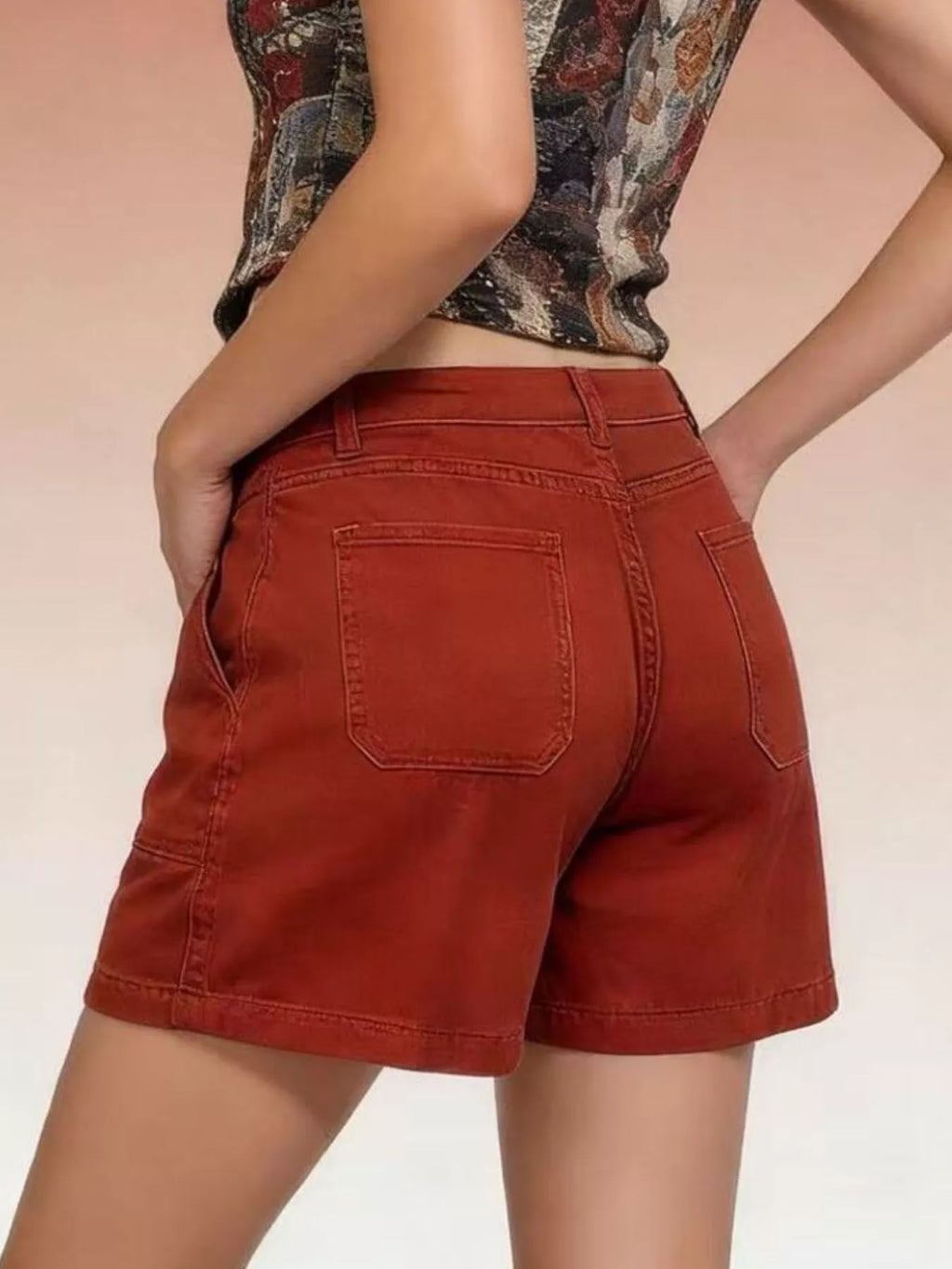 Pocketed Denim Shorts