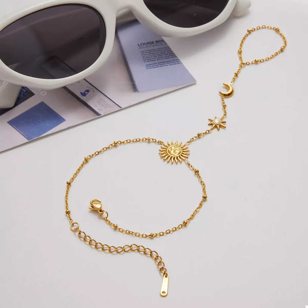 18K Gold-Plated Chain Sun Bracelet