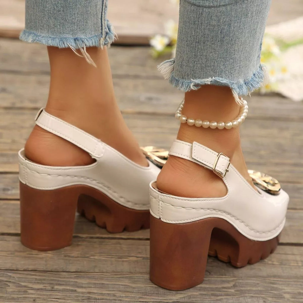 Peep Toe Block Heels Sandals