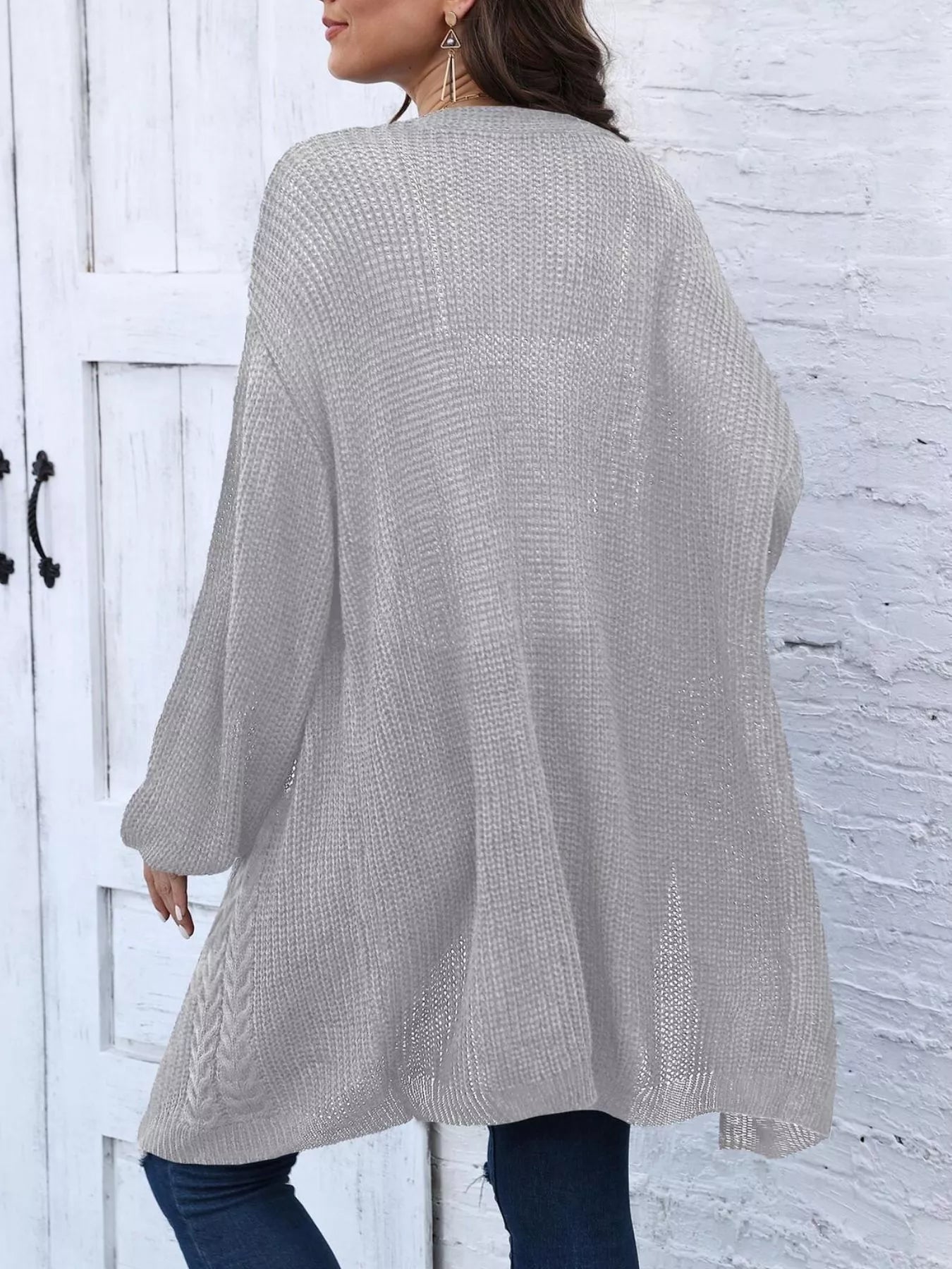 Open Front Long Sleeve Cardigan