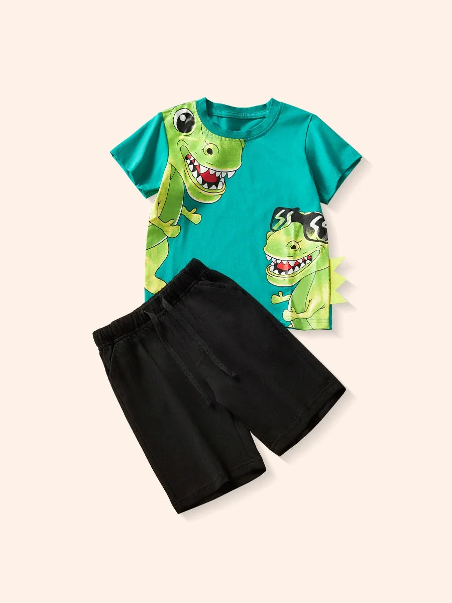 Children's Dinosaur Short Sleeve Tee and Shorts Set