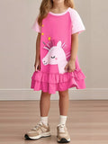 Children's Unicorn Ruffled Hem Dress