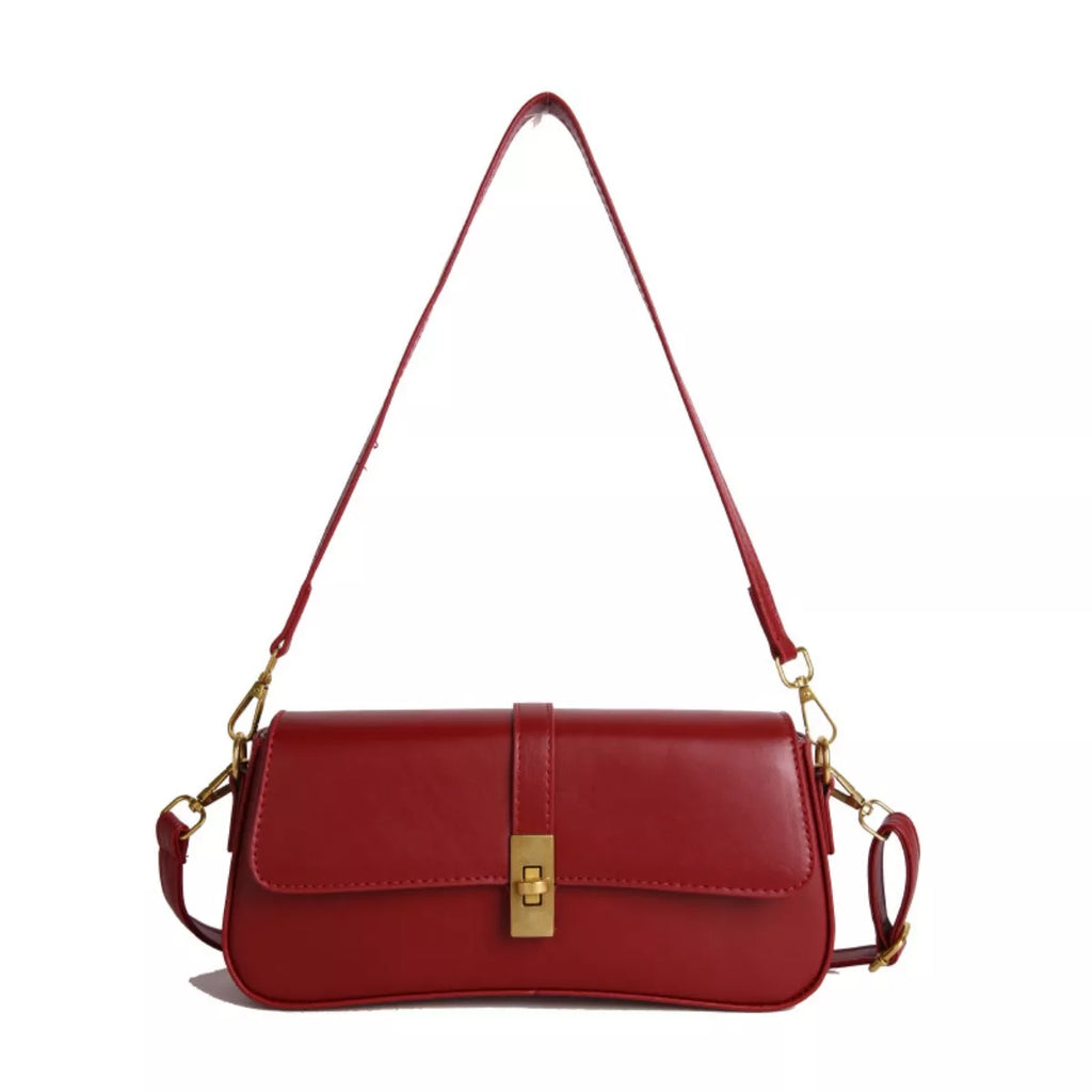 Rectangular Crossbody Bag with Golden Buckle