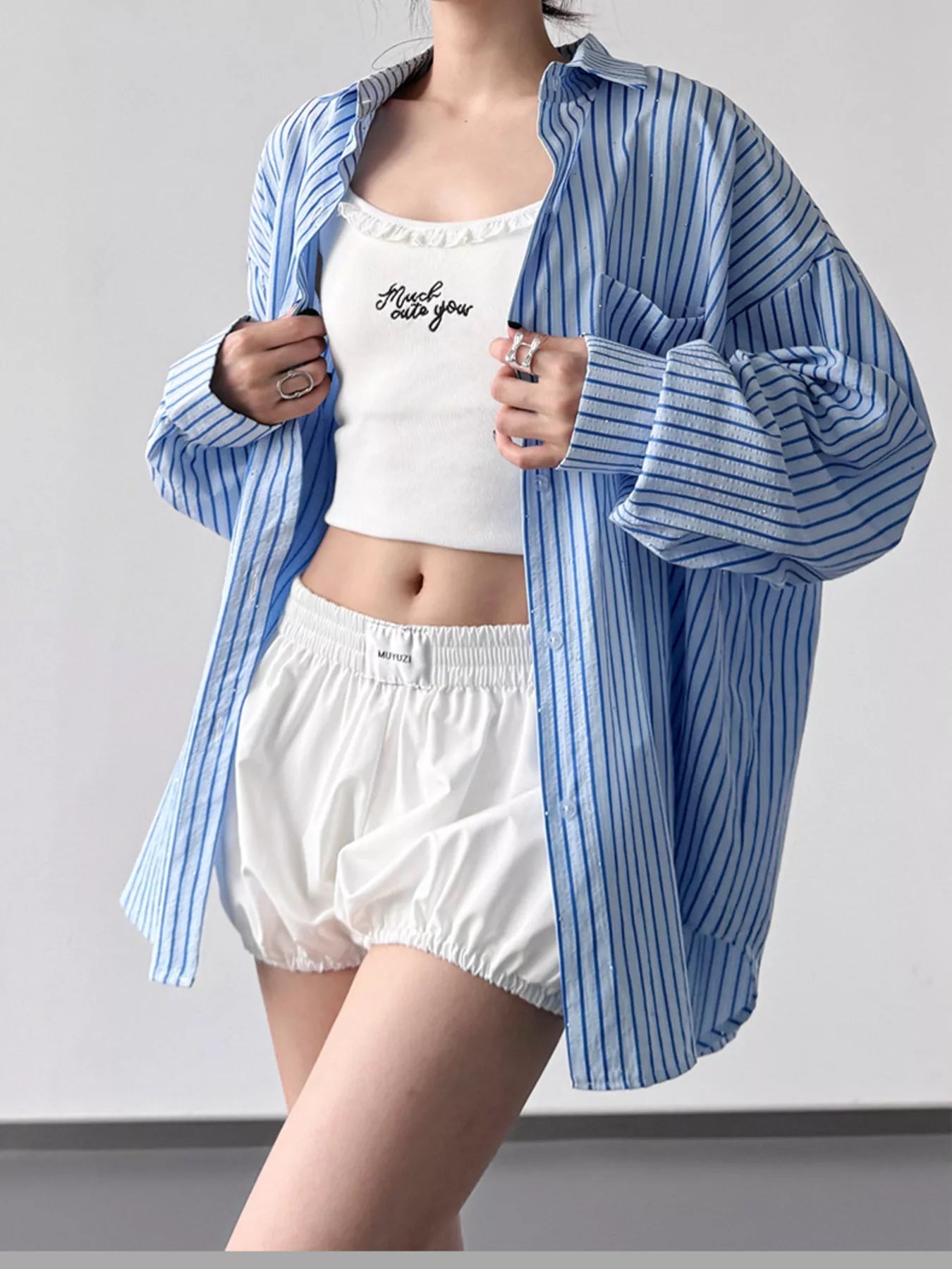 Striped Button Up Long Sleeve Shirt