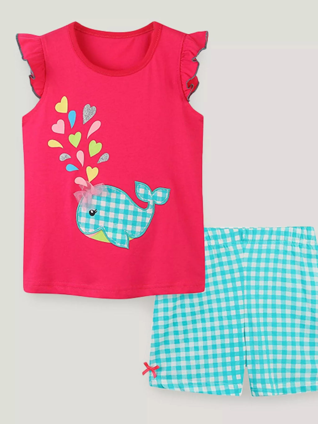 Children's Whale Top and Shorts Pajama Set