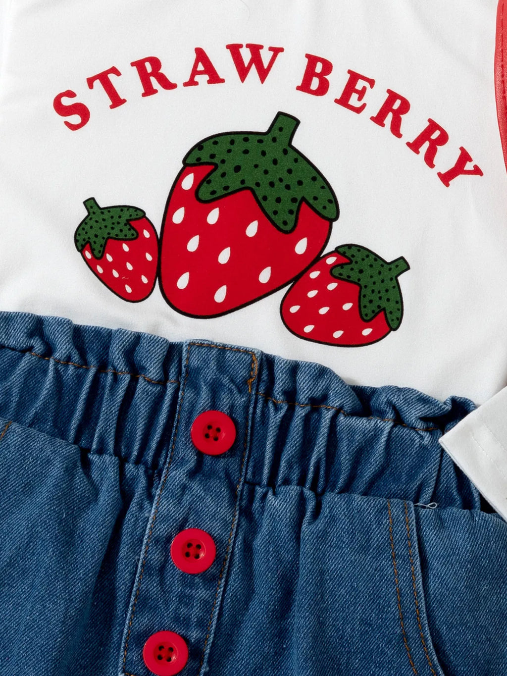 Children's Strawberry Long Sleeve Top and Jeans Set