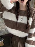 Color Block Dropped Shoulder Sweater