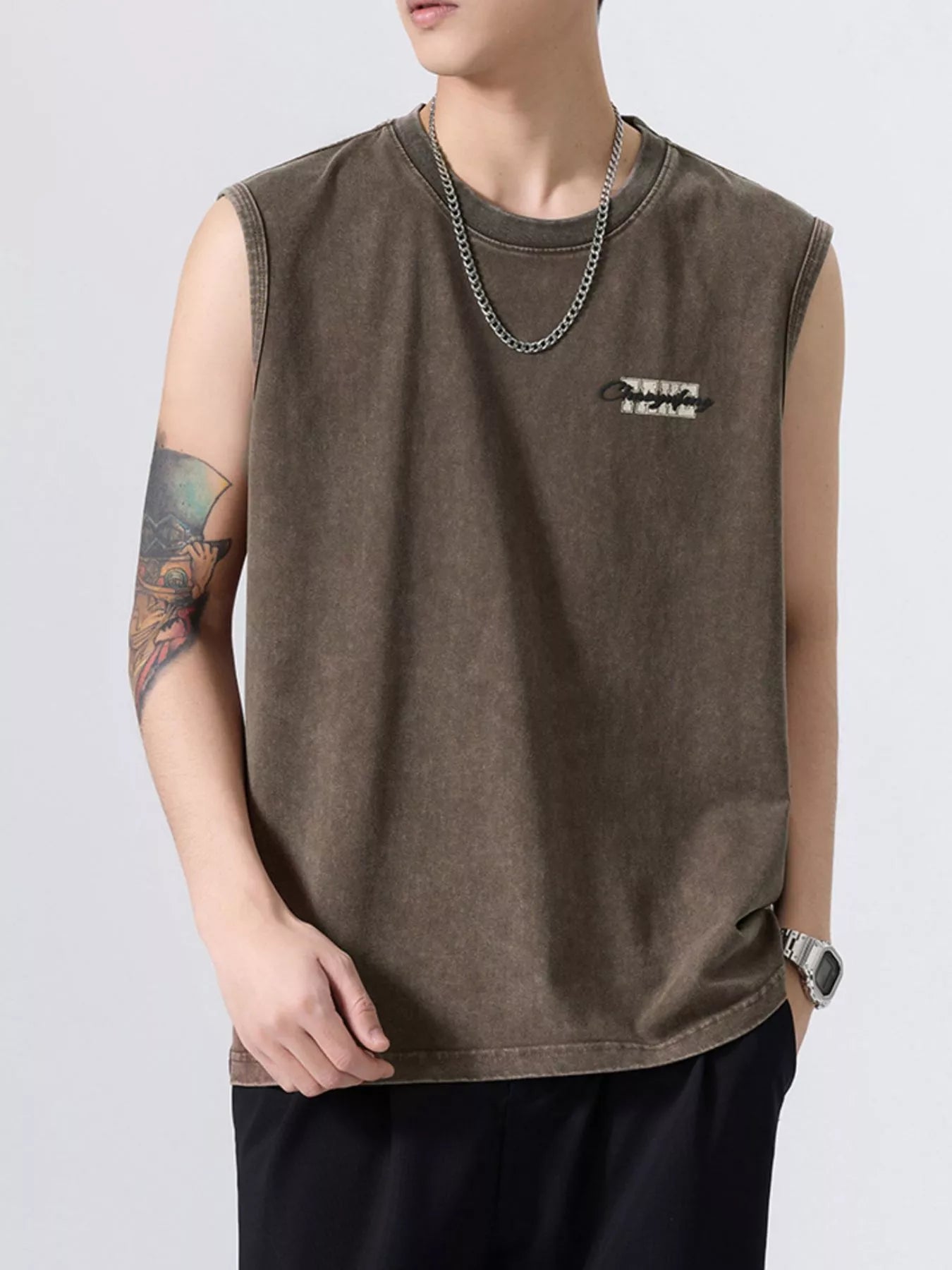 Men's Plus Size Round Neck Tank