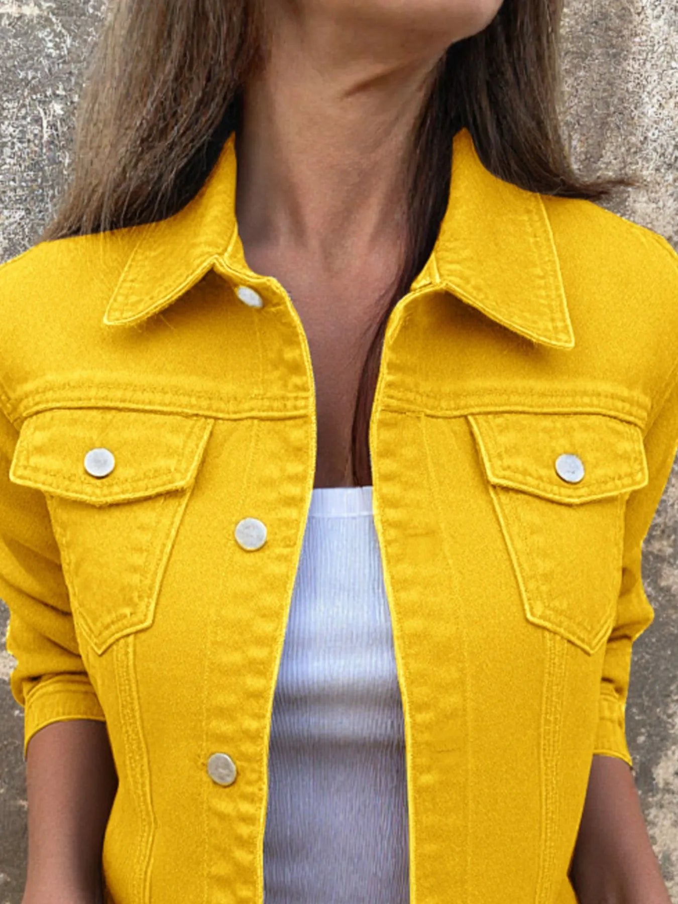 Button Front Closure Denim Jacket