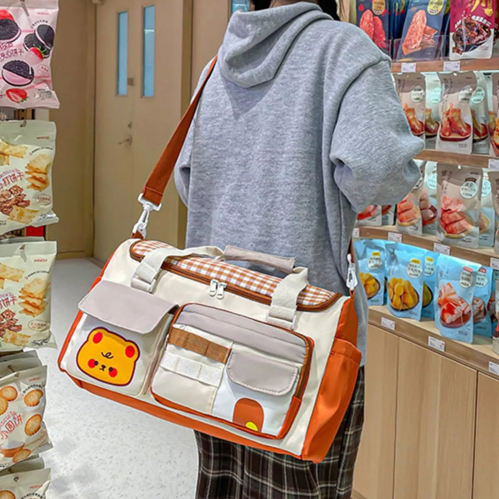 Cartoon Bear Pattern Travel Bag