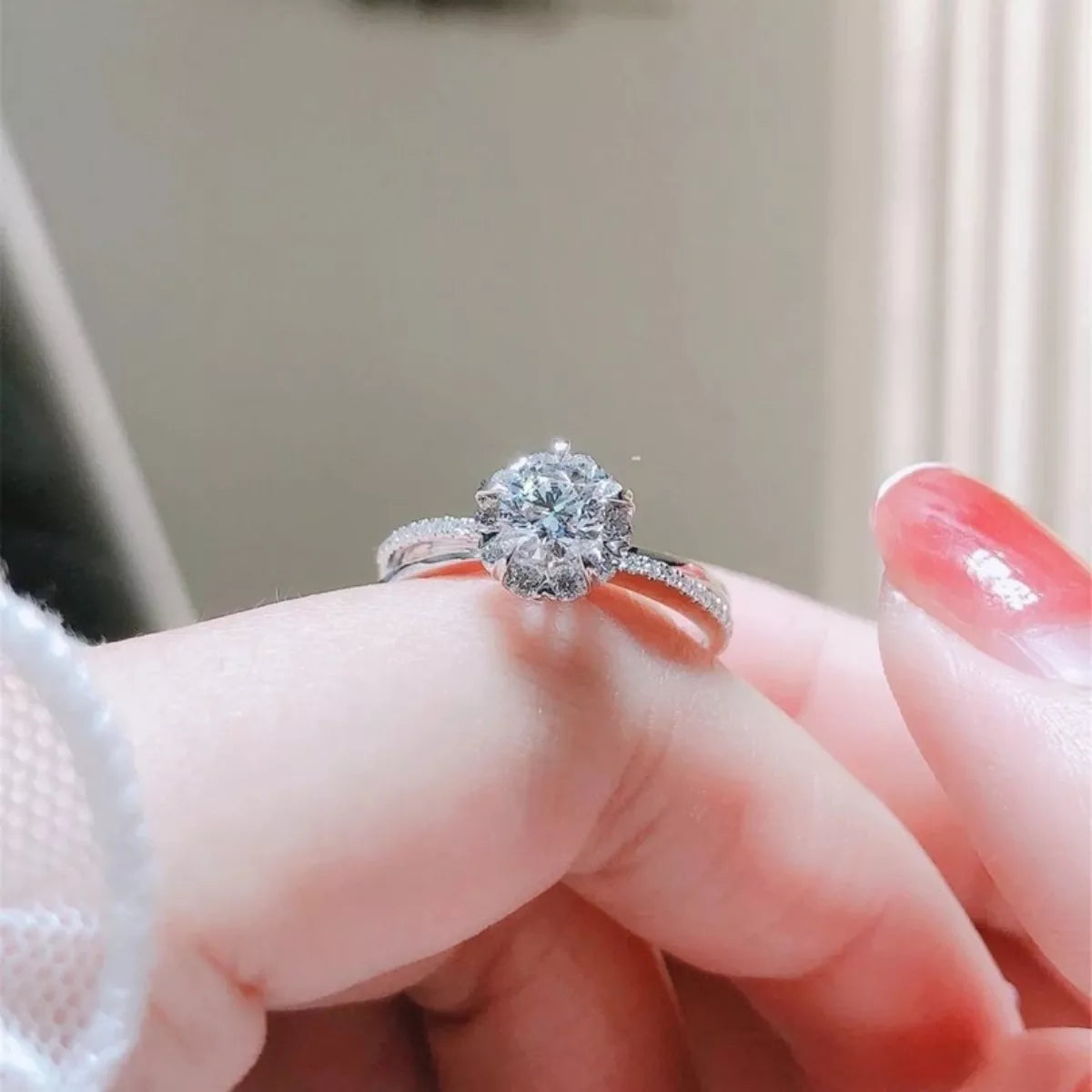 1 Carat 925 Sterling Silver Moissanite Ring