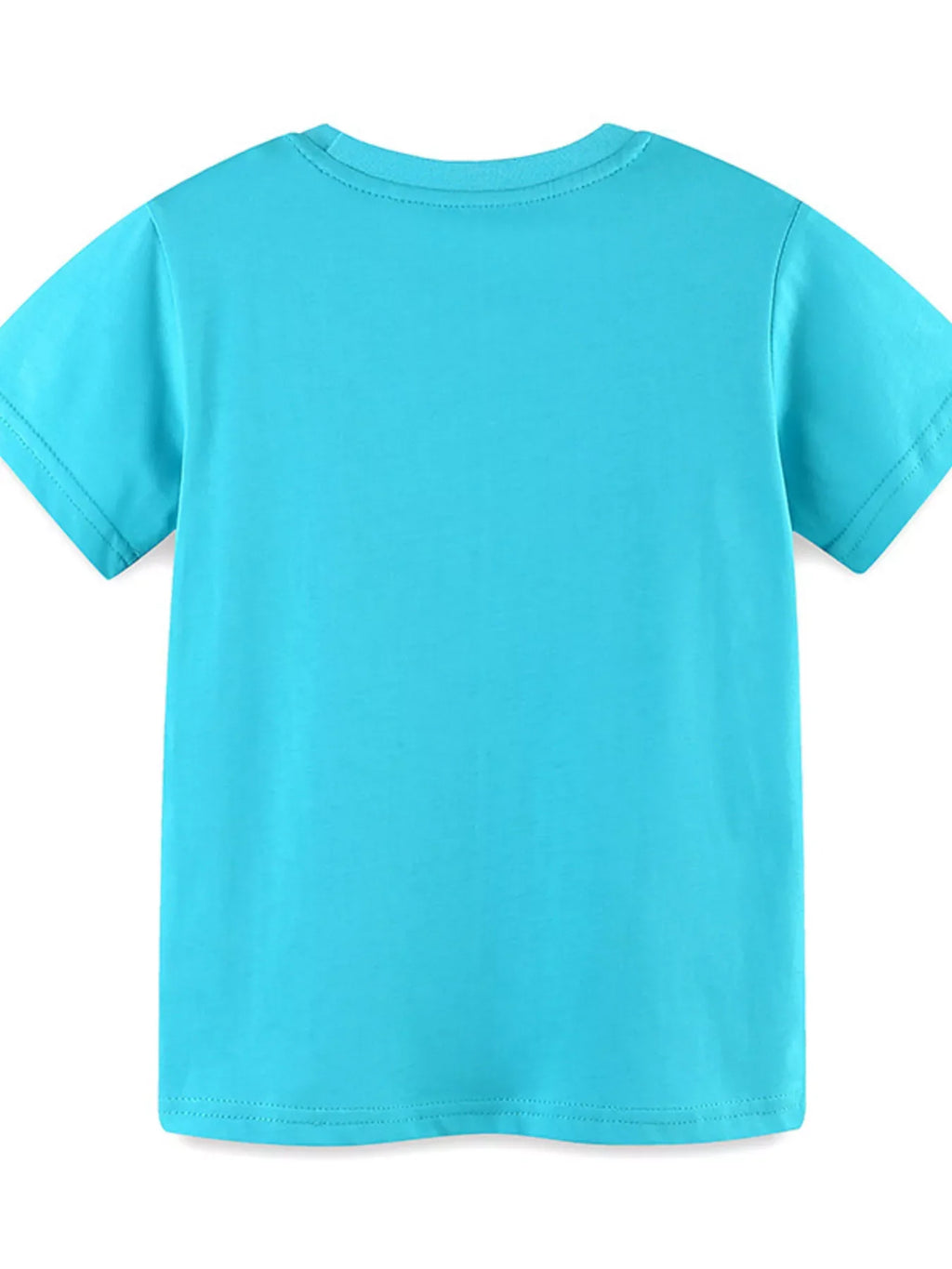 Children's Excavator Print Round Neck T-Shirt