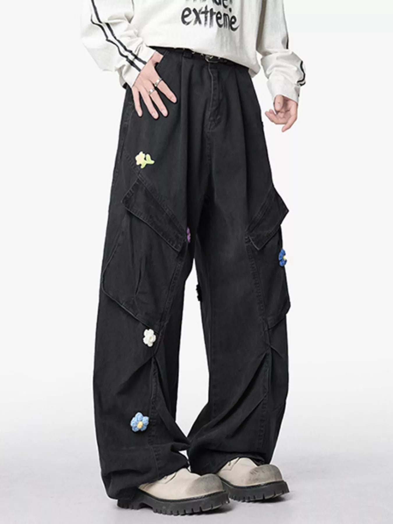 Men's Flower Wide Leg Pants