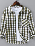 Men's Plus Size Plaid Button-Up Casual Shirt