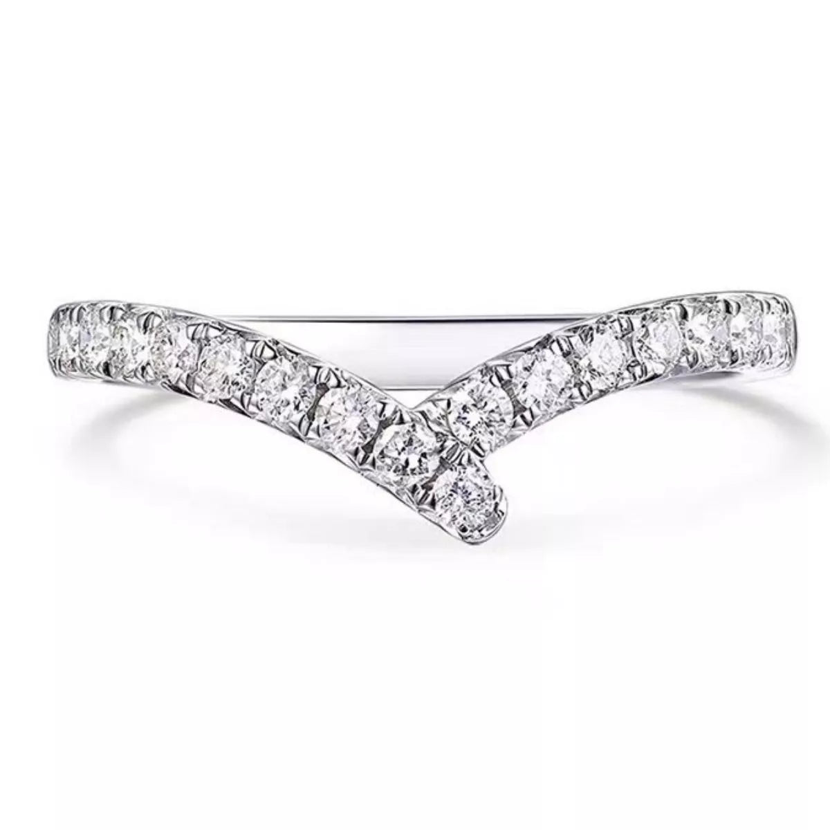 925 Sterling Silver Moissanite Geometric Ring