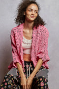 POL Floral Pattern Open Front Cardigan