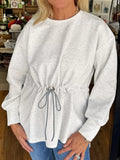 rawstring Waist Tunic Solid Sweatshirt