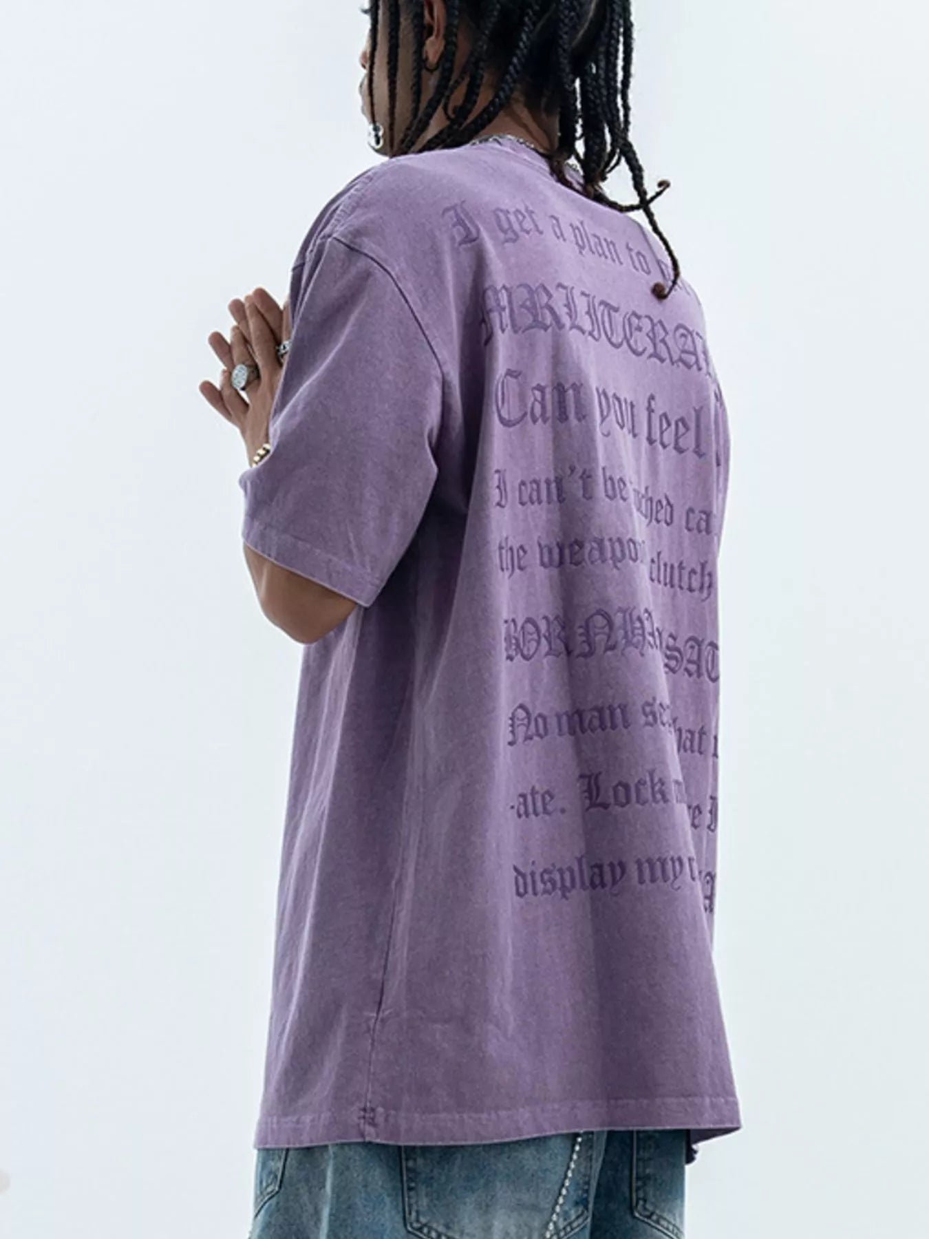 Men's Letter Round Neck Short Sleeve T-Shirt