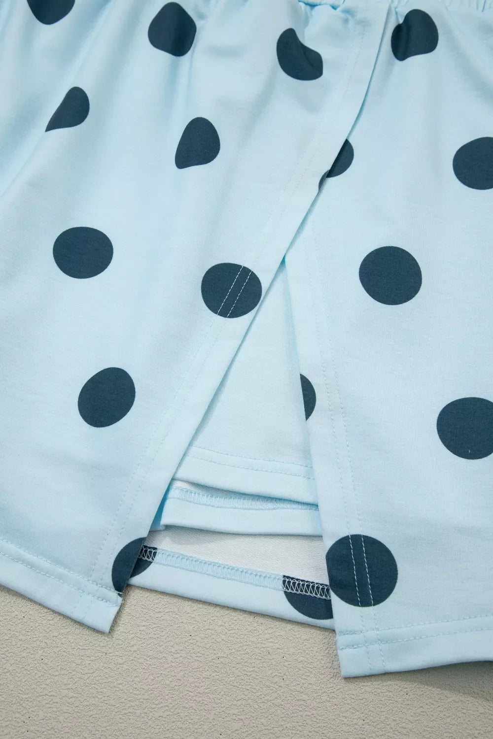Polka Dot Sleeveless Top and Skort Casual Two-Piece Set