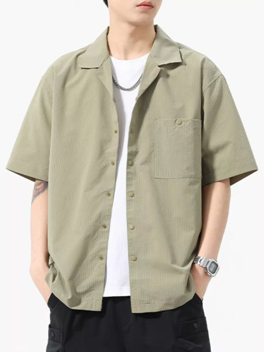 Men's Plus Size Casual Short Sleeve Shirt