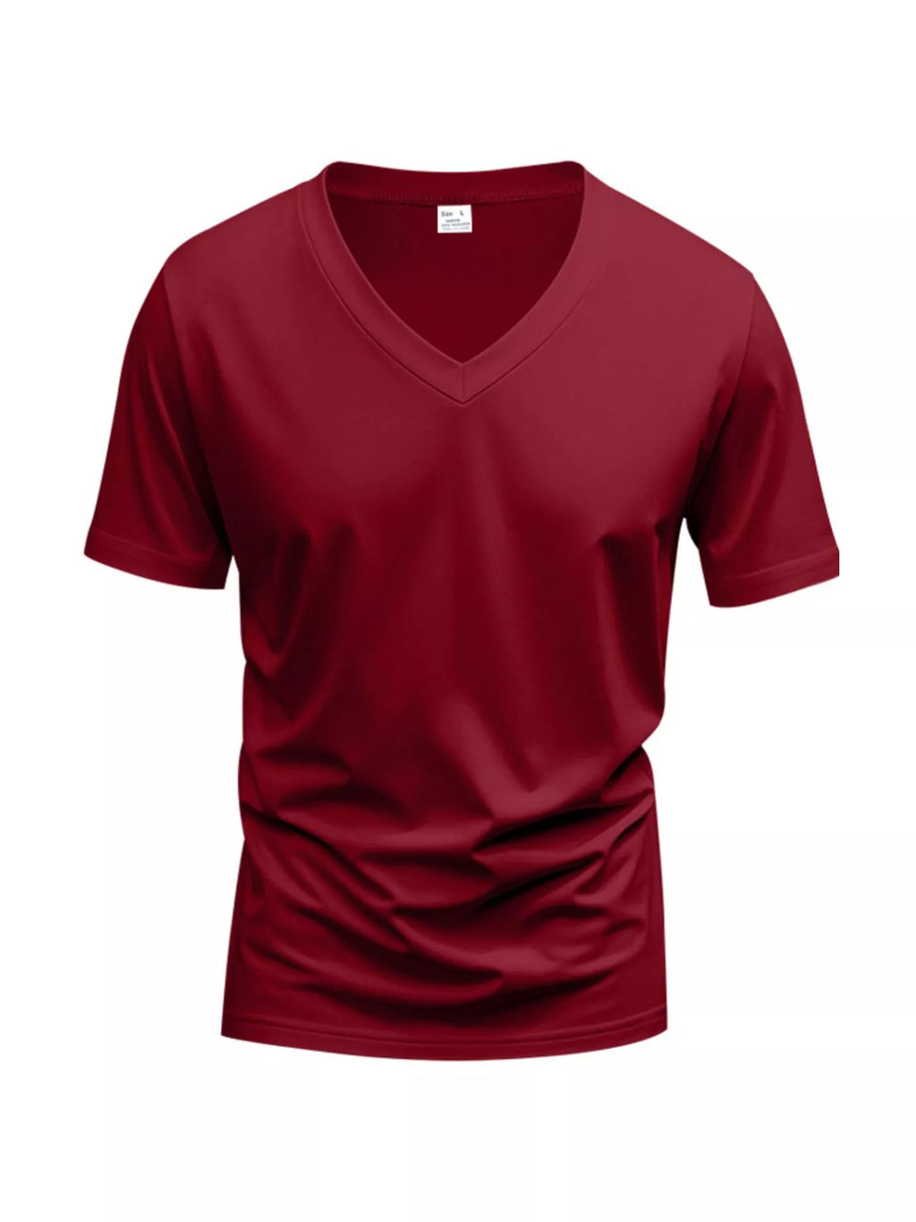 Men's Full Size Slim Fit V-Neck Basic T-Shirt Plus Size