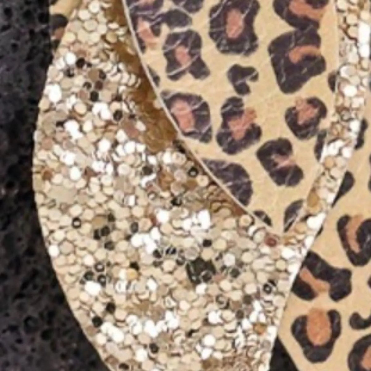 Leopard Print Leather Leaf Drop Earrings
