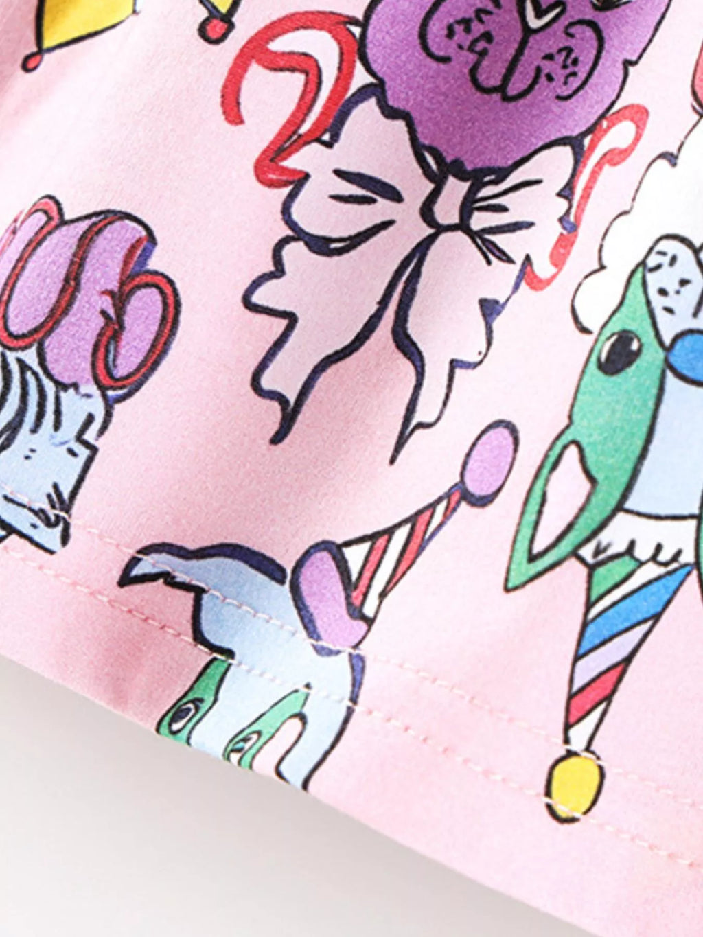 Children's Cartoon Print Short Sleeve Dress