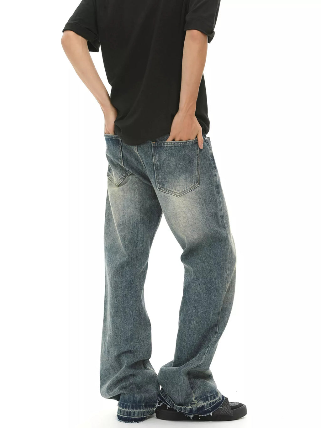 Men's Loose Fit Vintage Wash Jeans