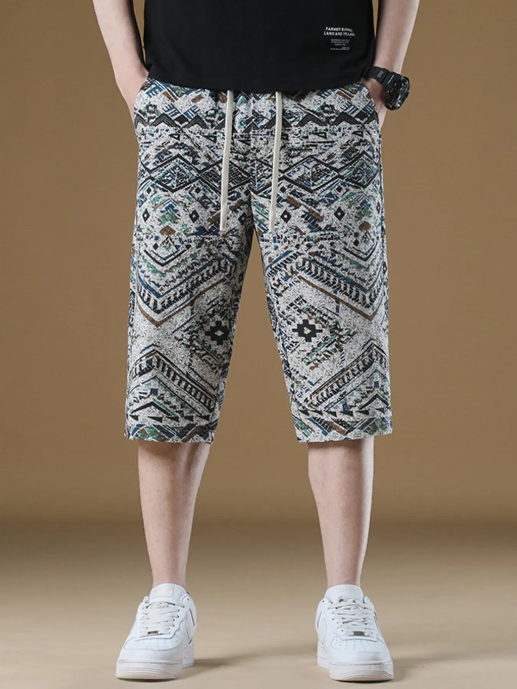 Men's Plus Size Printed Loose Fit Shorts