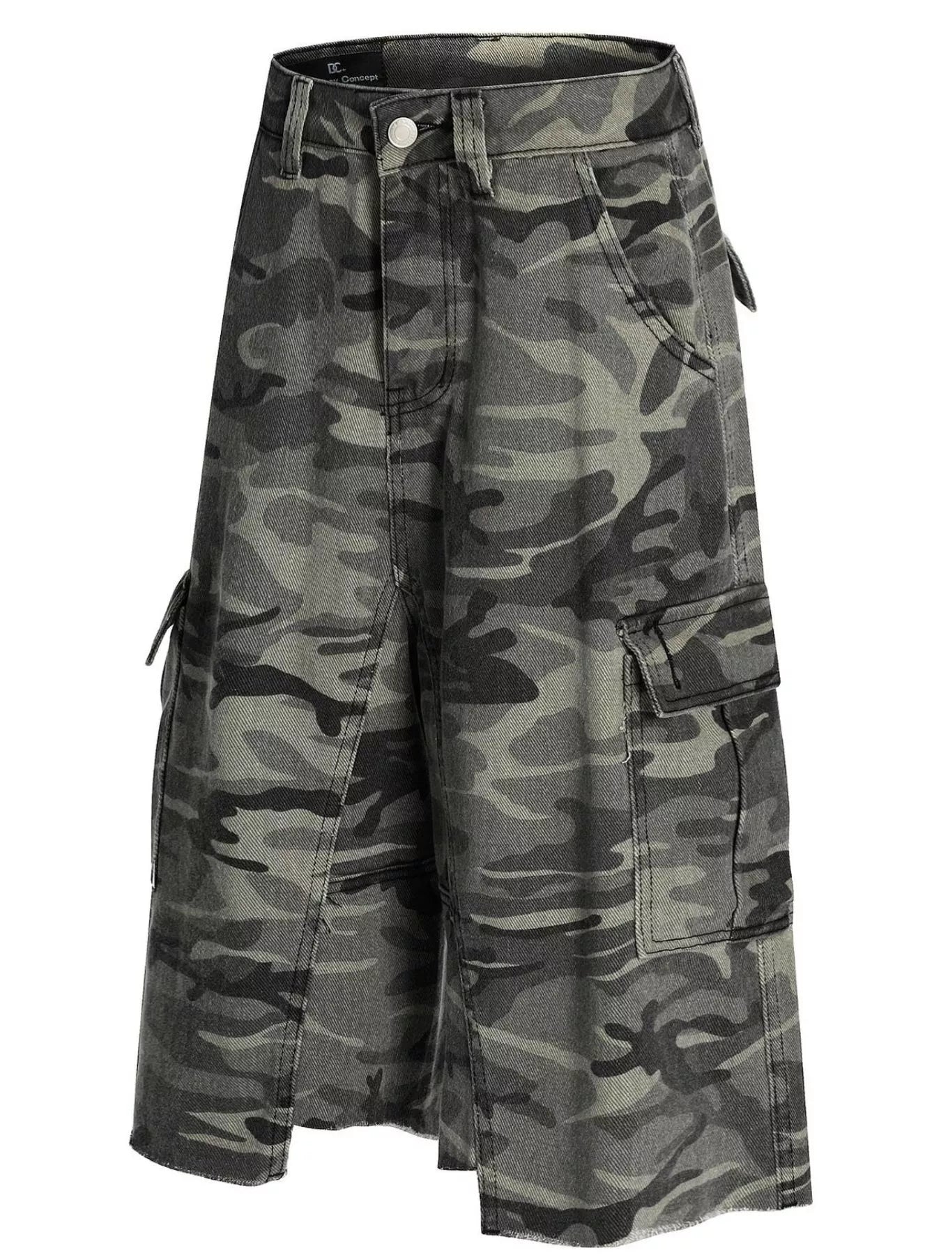 Men's Camouflage Cargo Denim Capris