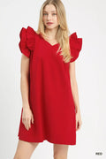 Umgee Seersucker Ruffle Shift Dress
