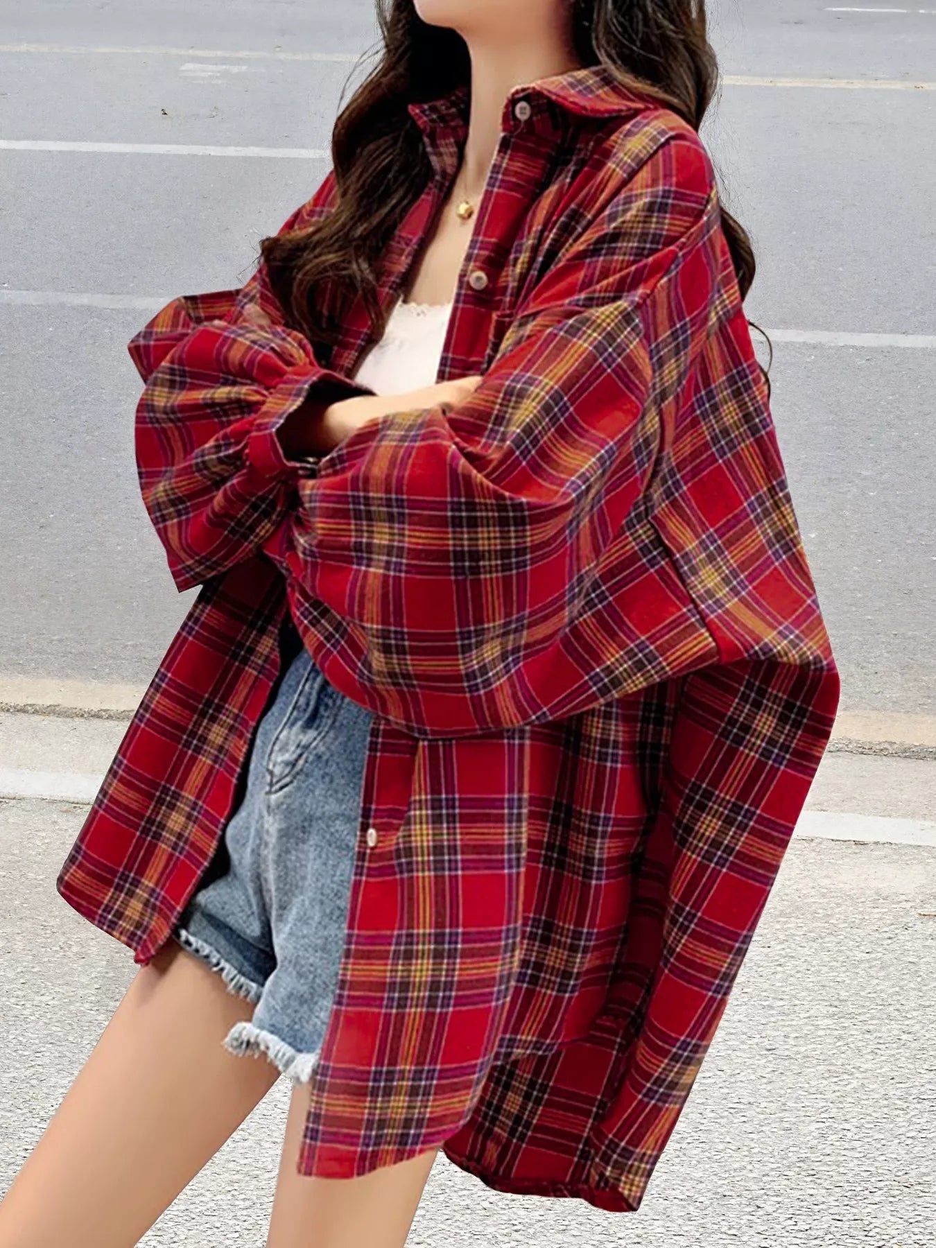 Plaid Button Up Long Sleeve Shirt