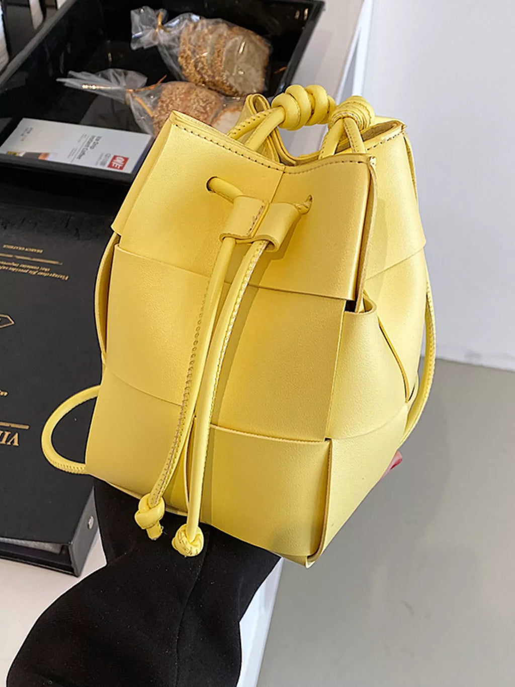 Woven Bucket Crossbody Bag